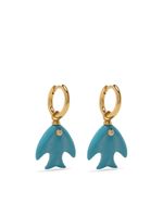 Eshvi boucles d'oreilles à breloque oiseau - Bleu