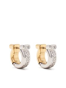 Ferragamo boucles d'oreilles Gancini serties de cristaux - Argent