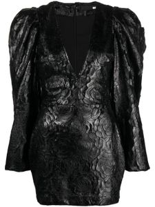 ROTATE BIRGER CHRISTENSEN robe courte à fleurs embossées - Noir