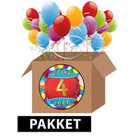 4 jarige feestversiering pakket - thumbnail