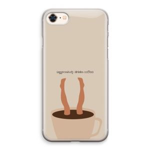 Aggressively drinks coffee: iPhone 8 Transparant Hoesje