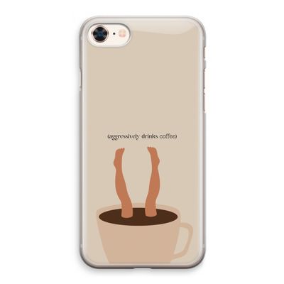Aggressively drinks coffee: iPhone 8 Transparant Hoesje