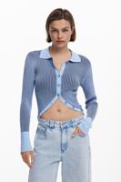 Gestreepte trui met knopen - BLUE - L Gestreepte trui met knopen - BLUE - L