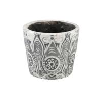 PTMD bloempot beire s deco print zwart/wit 10 cm | 12 stuks