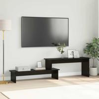 TV-kast met plank met opslag Zwart eiken 180 x 30 x 43 cm Bewerkt hout TV-kast met plank met opslag Zwart eiken 180 x 30 x 43 cm Bewerkt hout