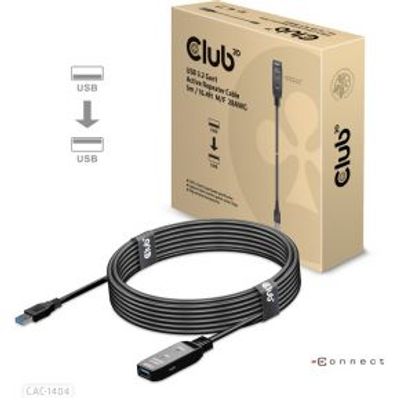 CLUB3D CAC-1404 USB-kabel 5 m USB 3.2 Gen 1 (3.1 Gen 1) USB A Zwart