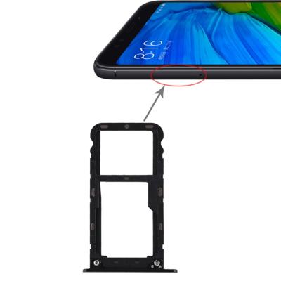2 SIM-kaarthouder / Micro SD-kaart lade voor Xiaomi Redmi 5 Plus(Black)