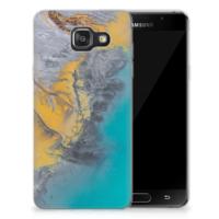 Samsung Galaxy A3 2016 | TPU | Siliconen hoesje | Marble Blue Gold