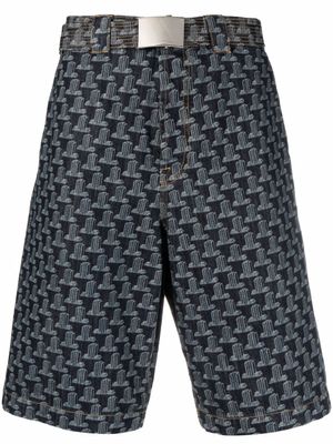 Lanvin bermuda à imprimé géométrique - Bleu