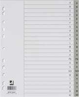 Q-CONNECT tabbladen, A4, PP, 4-gaatsperforatie, set van A-Z, 24 tabs, grijs