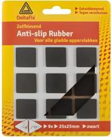 Anti-slip rubber 25x25 zwart 9st - Deltafix