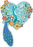 Scratch legpuzzel Pauw junior 58 cm blauw 40 stukjes - thumbnail