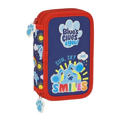 Dubbele etui Blue's Clues Marineblauw (28 Onderdelen)