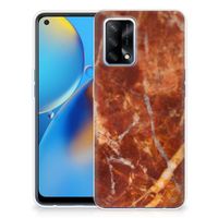 OPPO A74 4G TPU Siliconen Hoesje Marmer Bruin