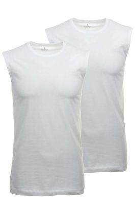 RAGMAN Body Fit T-Shirt ronde hals Dubbel pak wit, Effen