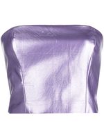 ROTATE BIRGER CHRISTENSEN haut bustier métallisé à coupe crop - Violet