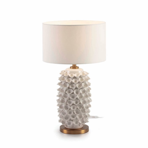 Alexandra Thai - Dessertlamp Zonder Pantalla 22X19X52 Ceramica Blanco/Metaal Goud