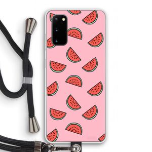 Watermeloen: Samsung Galaxy S20 Transparant Hoesje met koord