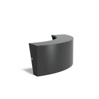 Keerwand + zitrand aluminium 150 x 60 cm buitenbocht