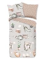 Good Morning Kinderdekbedovertrek "poezen" - Grijs - (135x200 cm) - Katoen