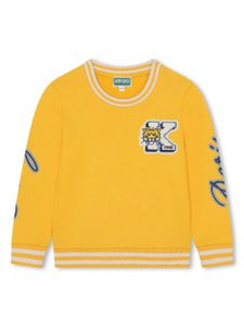 Kenzo Kids logo-embroidered cotton sweatshirt - Jaune