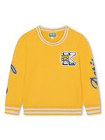 Kenzo Kids logo-embroidered cotton sweatshirt - Jaune - thumbnail