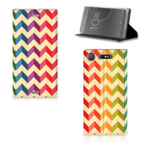 Sony Xperia XZ1 Hoesje met Magneet Zigzag Multi Color - thumbnail
