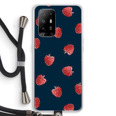 Framboosjes: Oppo A94 5G Transparant Hoesje met koord