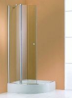 Huppe 501 Design Kwartronde Draaideur Helft 90x190 R50 Vast Segment Matzilver-helder Glas - thumbnail