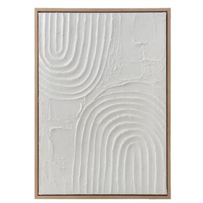 Schilderij 3D Art Reset - wit - MDF - 70x50 cm - Leen Bakker