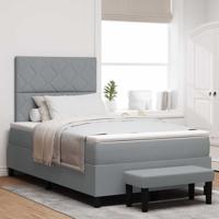 Boxspringbed met matras Lichtgrijs 120 x 190 cm Stof