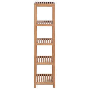 The Living Store Teakhouten Schap 4 niveaus - Badkamer - Woonkamer - Tuin - 42x42x165cm - Massief teakhout -