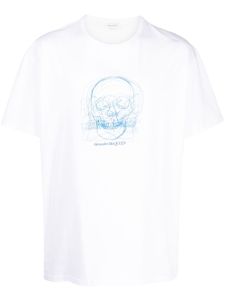 Alexander McQueen t-shirt en coton à imprimé tête de mort - Blanc