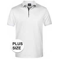 Grote maten polo shirt Golf Pro premium wit/zwart voor heren  3XL  -