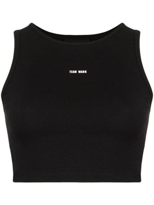 TEAM WANG design débardeur crop à logo imprimé - Noir