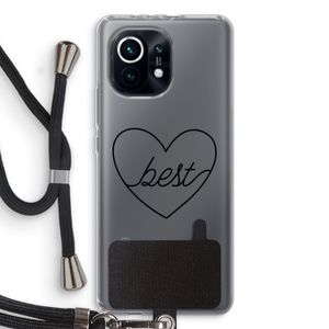 Best heart black: Xiaomi Mi 11 Transparant Hoesje met koord
