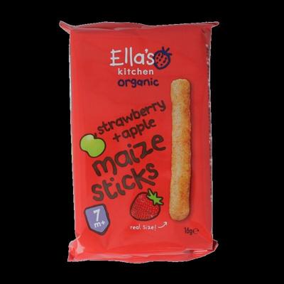 Maize sticks aardbei/appel 7+ maanden bio 16 Gram