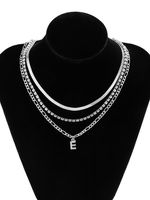 Hip Hop Diamond Alphabet Pendant Necklace - thumbnail