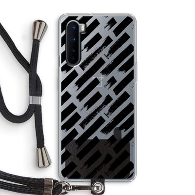 Zwarte vegen: OnePlus Nord Transparant Hoesje met koord