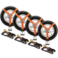 VEVOR wielkeg spanbandenset, 50,8 x 3048 mm spanbanden autotransport, 4-delig aanhangerspansysteem 5000 kg breukbelasting, ATV's, UTV's, aanhangwagens, wielkeggen en spanbanden accessoires oranje