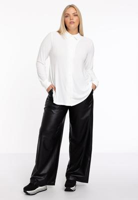 YOEK Blouse kort A-lijn | Beige | Maat 38/40 YOEK Blouse kort A-lijn | Beige | Maat 38/40