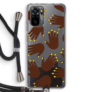 Hands dark: Xiaomi Redmi Note 10 Pro Transparant Hoesje met koord