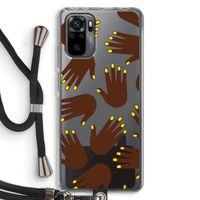 Hands dark: Xiaomi Redmi Note 10 Pro Transparant Hoesje met koord