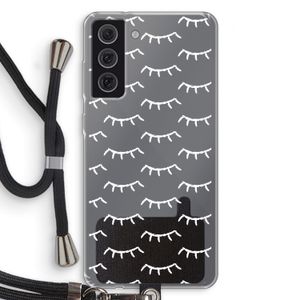 Wimpers: Samsung Galaxy S21 FE Transparant Hoesje met koord