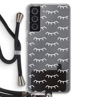 Wimpers: Samsung Galaxy S21 FE Transparant Hoesje met koord