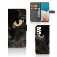 Samsung Galaxy A73 5G | Telefoonhoesje | Met pasjeshouder | Zwarte Kat Samsung Galaxy A73 5G | Telefoonhoesje | Met pasjeshouder | Zwarte Kat
