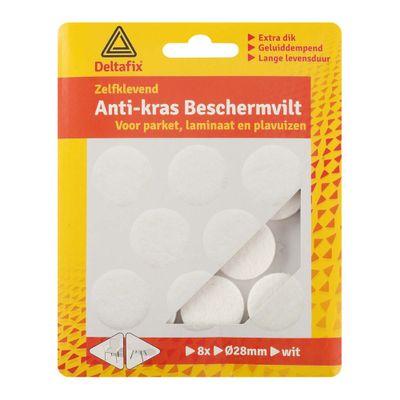 Deltafix anti-krasvilt rond 28mm wit (8st)