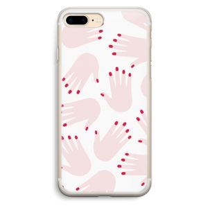 Hands pink: iPhone 7 Plus Transparant Hoesje