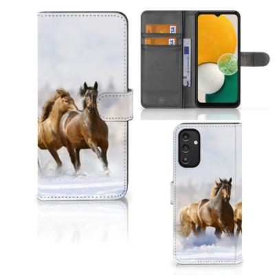 Samsung Galaxy A14 4G | Telefoonhoesje | Met pasjeshouder | Paarden