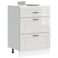 Onderkast "Porto" Hoogglans Wit Bewerkt Hout